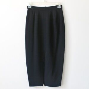 DKNY Vintage 90's 100% Wool Black Formal Pencil Midi Skirt 4